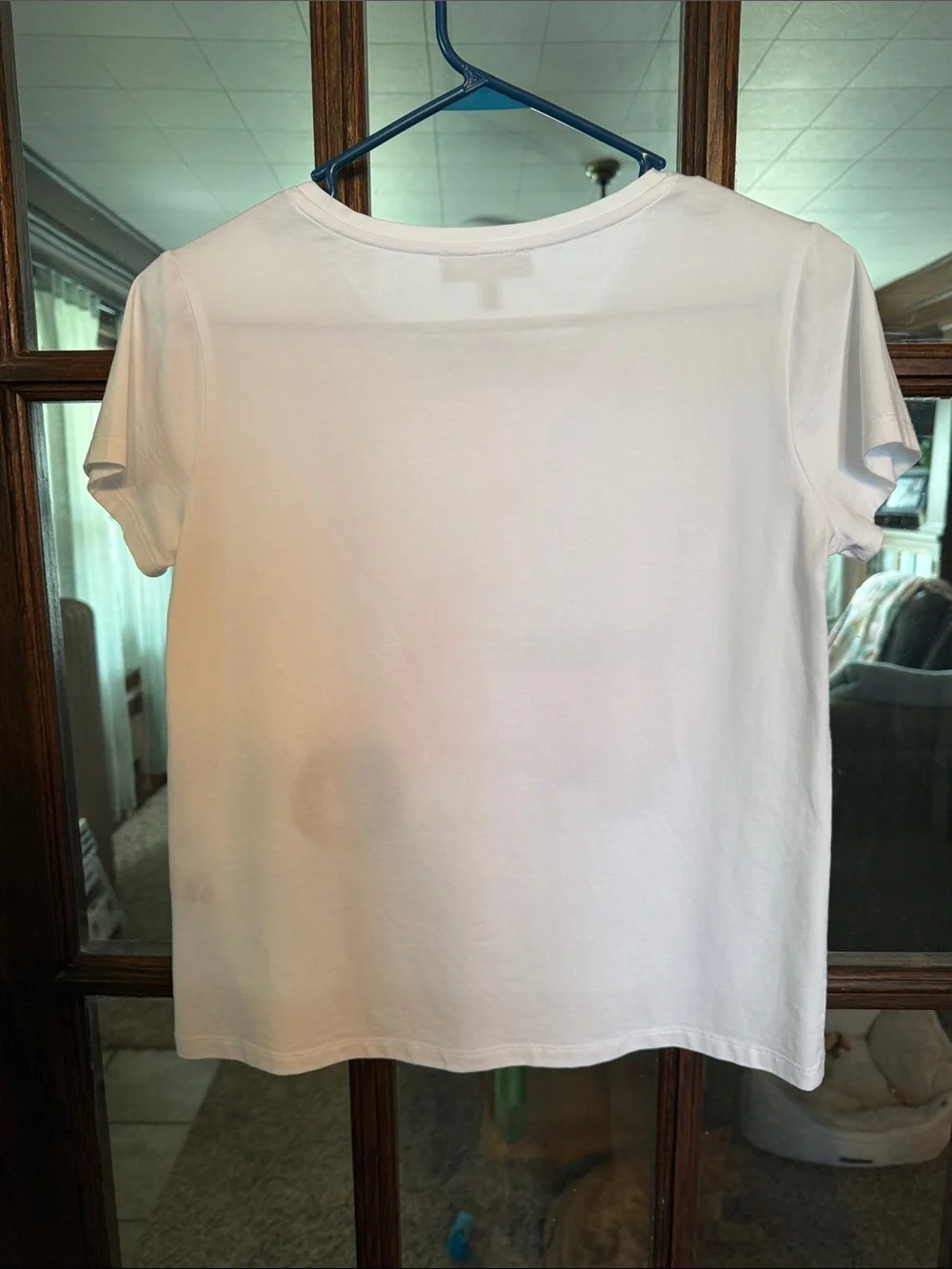 Carre Noir White Polka Dot Scooter Rhinestone Embellished Graphic Tee Small